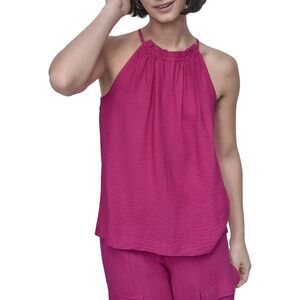 Dkny Womens  Halter Crinkle Top